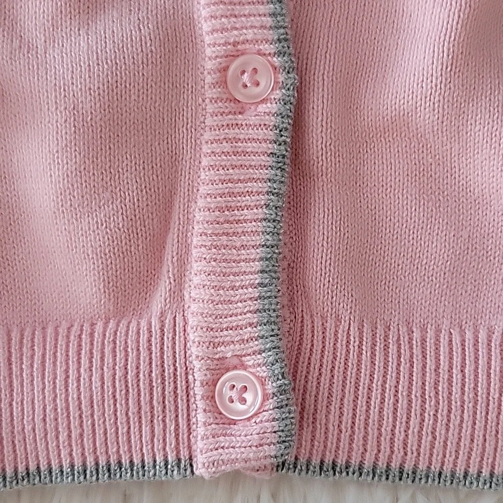Gymboree Pink With Silver Trim Cardigan Sweater Girls Size 5/6 NWT
